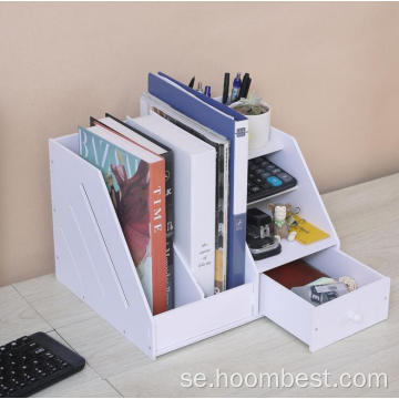 Bokhållare Desktop Organizer Vertikal mapp med penna